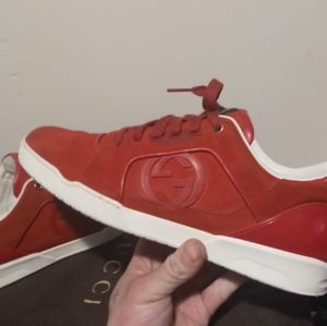 Gucci suede red low top